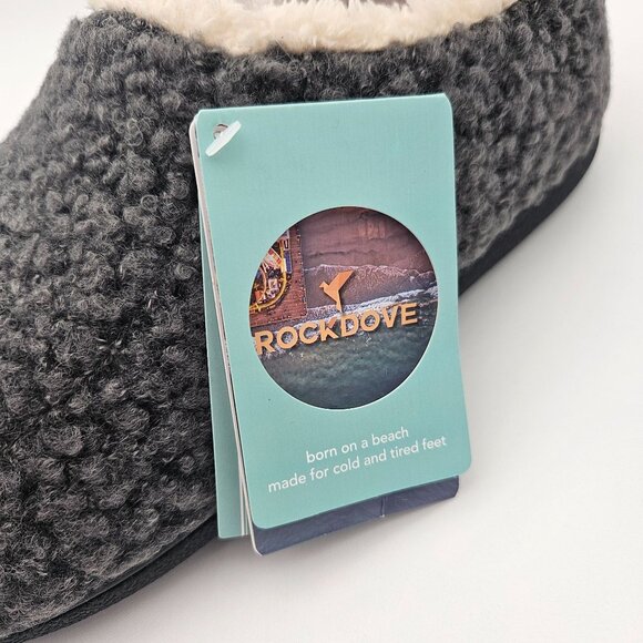Rock Dove Nomad Memory Foam Gray Slippers Womens Sz Medium 8-9 NEW - Picture 4 of 7